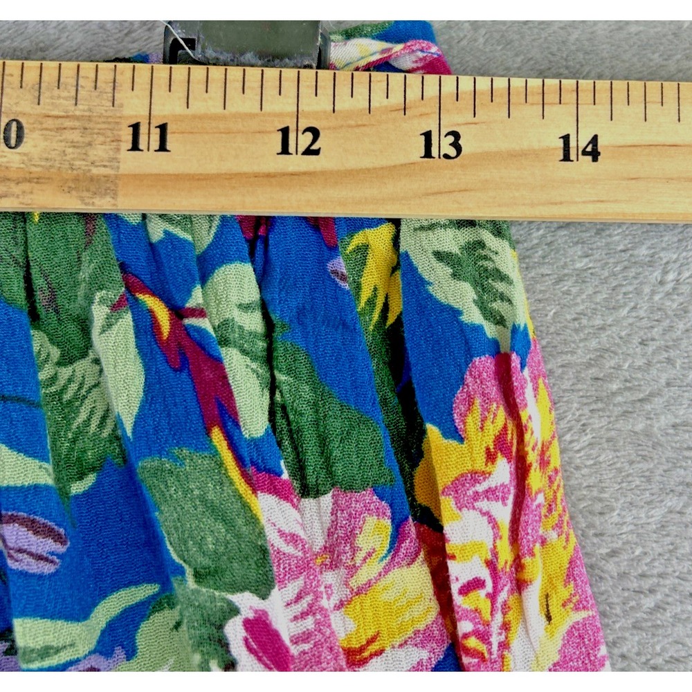 Band of Gypsies S Blue Floral Tie Front Wide Leg Shorts Pull On Garden Boho NWT - Picture 6 of 12